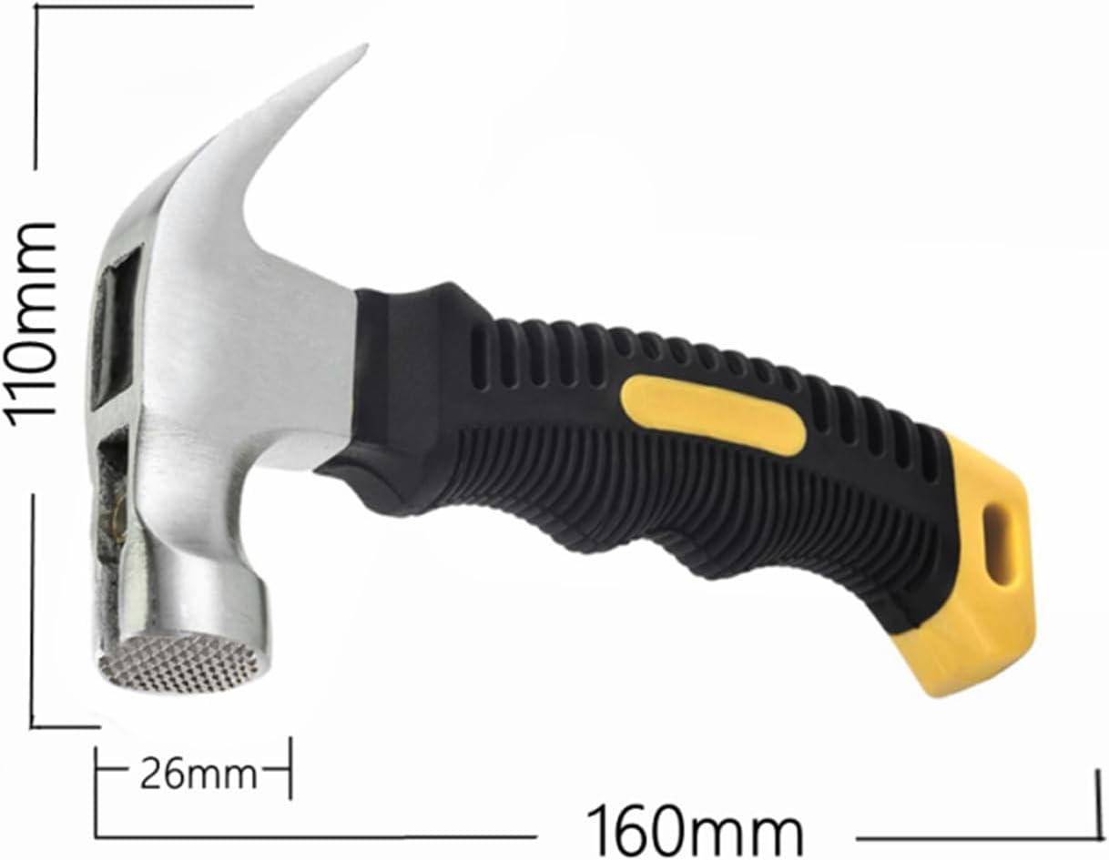 8oz Claw Hammer- Mini Hammer with Milled Face -Camping, with Magnetic, Black