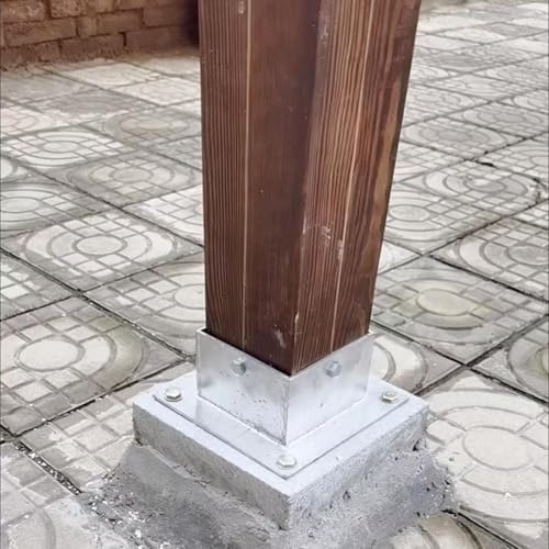 Heavy-Duty Steel Post Anchor Base for Deck & Pergola Support, Weather-Resistant, Easy Installation, Outdoor Stability Solution, Size 50x30x80mm