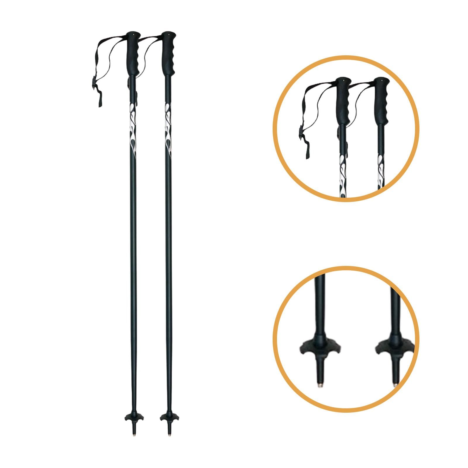 Lot de 2 bâtons de Ski Alpin résistants à l'usure de 100 cm (39,37 Pouces) avec dragonne, équipement de Ski pour Piste de Snowboard
