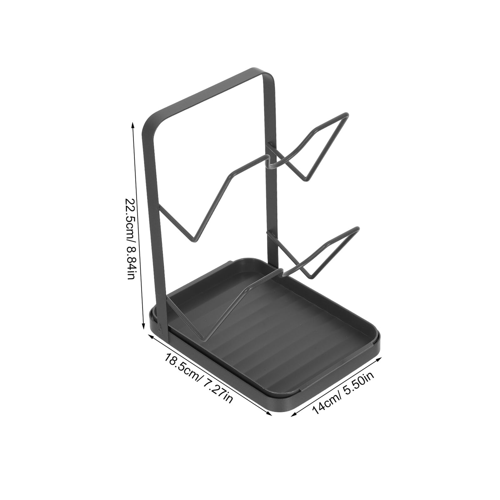 Kohlenstoffstahl Topfdeckelhalter mit Abtropfschale Küchen Organizer für Topfdeckel und Löffel Stabiler Aufbewahrungsständer für Arbeitsplatte Kompatibel mit Verschiedenen
