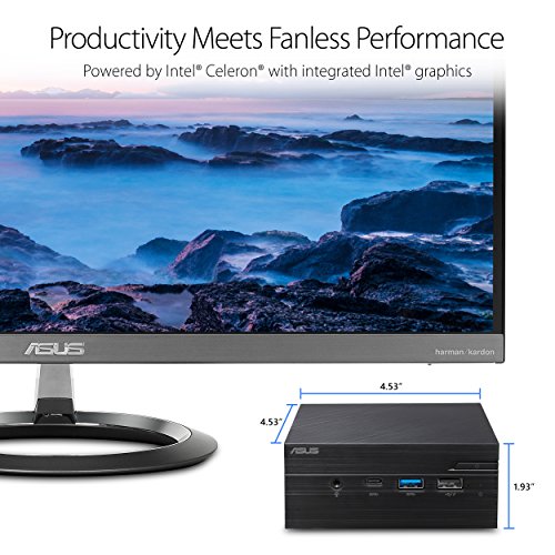 Asus Pn40 Fanless Barebones Mini Pc With Intel Celeron And Integrated Intel 4K Uhd Graphics (Hdmi, Mini Displayport, 802.11Ac Wifi, Bluetooth 4.0, Gigabit Lan, Usb 3.1, Vesa Mount) Pn40-Bb021M #TOP1