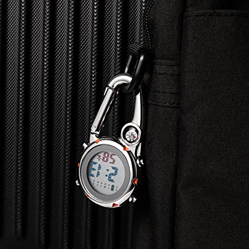 Image of JewelryWe Men Women Digital Clip Watch Mini Microlight Backpack Buckle Belt fob Watches for Rock Climbing Doctors Nurses Chefs for Mother's Day