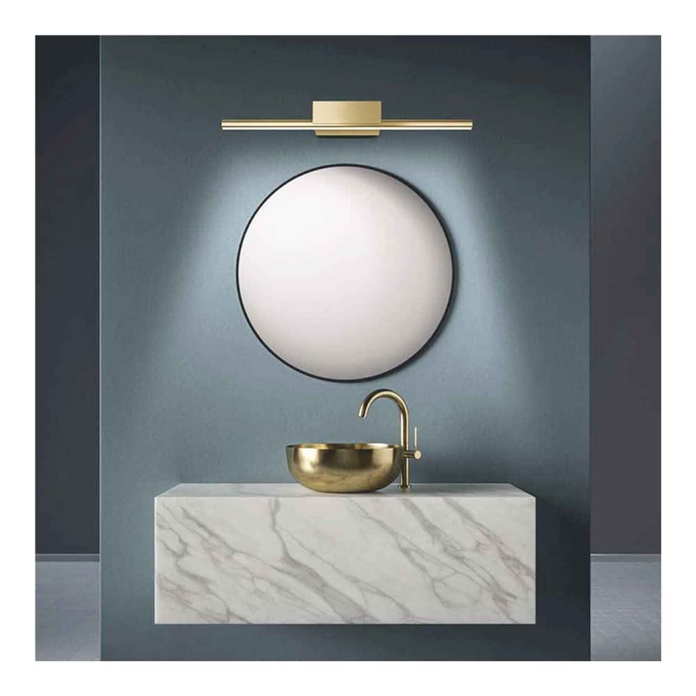 HCZKIUJY Modern Long Linear LED Gold Wall Mounted Light Over Mirror Wall Lamp, LED Wall Sconce for Bathroom Vanity Lighting Fixture Neutral Light 4000K Lámpara de Pared (40cm)