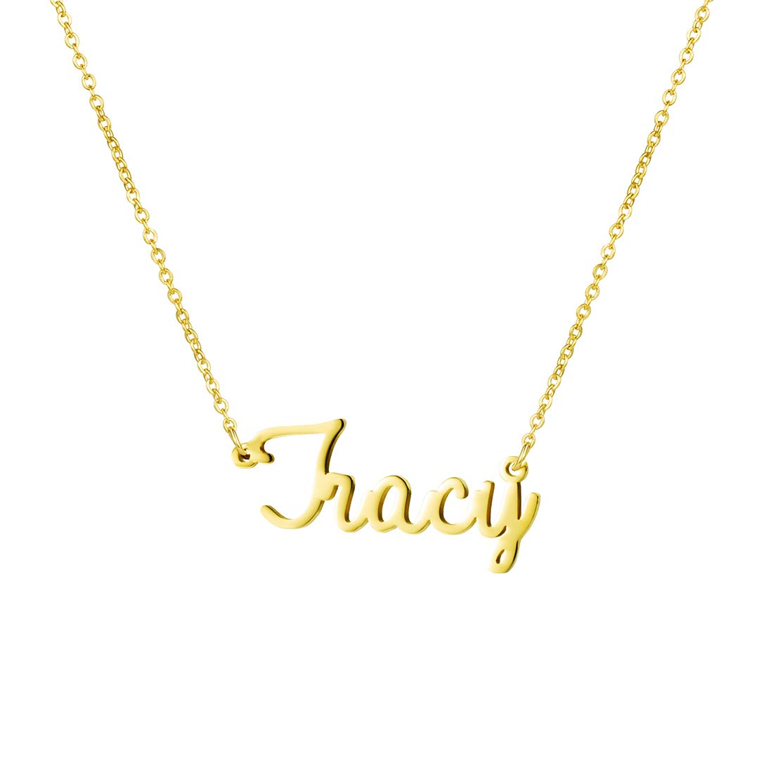 Awegift Personalized Name Necklace 18K Gold Plated New Mom Bridesmaid Gift Jewelry for Women