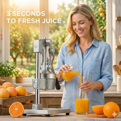 Image of CO-Z Commercial Grade Citrus Juicer Hand Press Manual Fruit Juicer Juice Squeezer Citrus Orange Lemon Pomegranate (Gray)