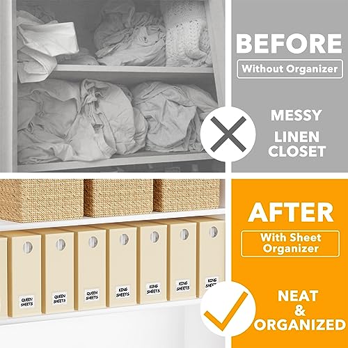 image for SpaceAid 8 Pack Bed Sheet Organizers and Storage, Foldable Sheet Organ