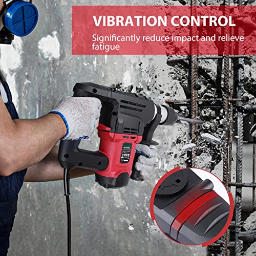 Bohrhammer 1500 W SDS Plus 7.4J 4350BPM 0 – 880 RPM elektrische Bohrmaschine drehbar mit Sicherheitskupplung und… – Bild 7