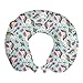 ABAKUHAUS Mundo de fantasía Cojín de Viaje para Soporte de Cuello, Unicornios Helado, Cómoda y Práctica Funda Removible Lavable, 30x30 cm, Multicolor