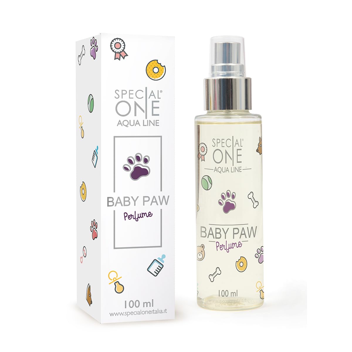 SPECIAL ONE - BABY PAW PERFUME Profumo Cani - Fragranza Dolce e Delicata - Succo di Agrumi, Fiori Bianchi e Vaniglia - Formula Sicura per Pelo e Cute Sensibile - 100 ml