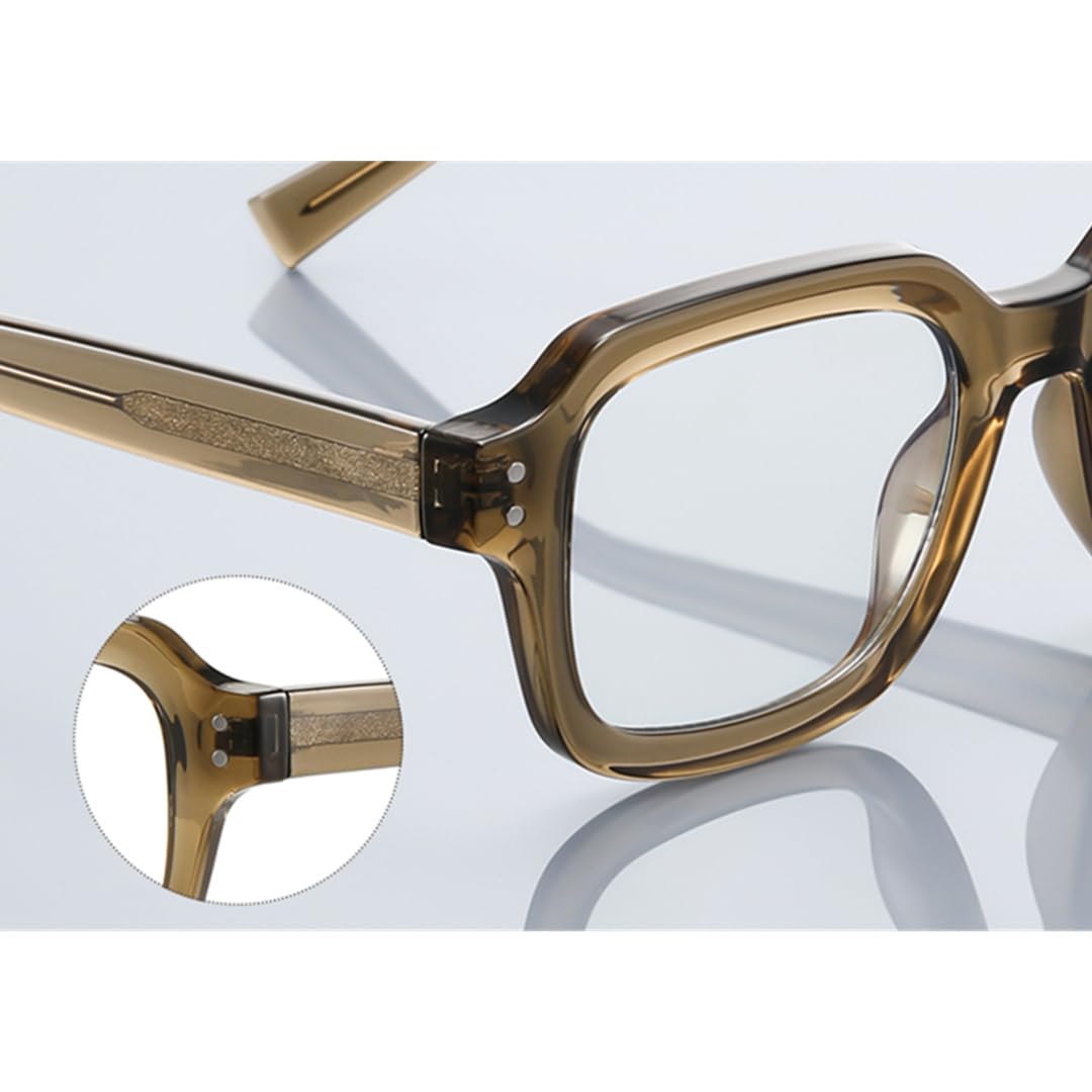 Occhiali da vista retrò da donna Tr90 con montatura per uomo in acetato CP (nero con trasparente)