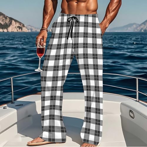 Men's Breathable Flannel Pajama Pants Available In Big & Tall Plaid Lounge Sleepwearts With Pockets Soft Clothes2