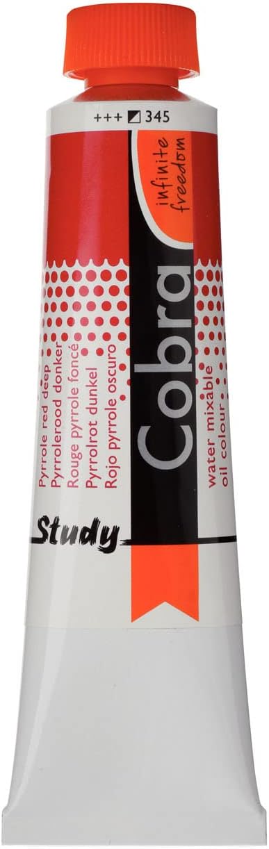 Cobra Study Water Mixable Oil Colour - Pyrrole Red Deep 40ml Tube