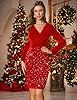 DRESSTELLS Velvet Sequin Dresses for Women, Red Ch... #1