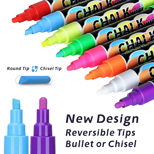 Pennarelli Gesso Liquido, gesso a 8 colori, 8