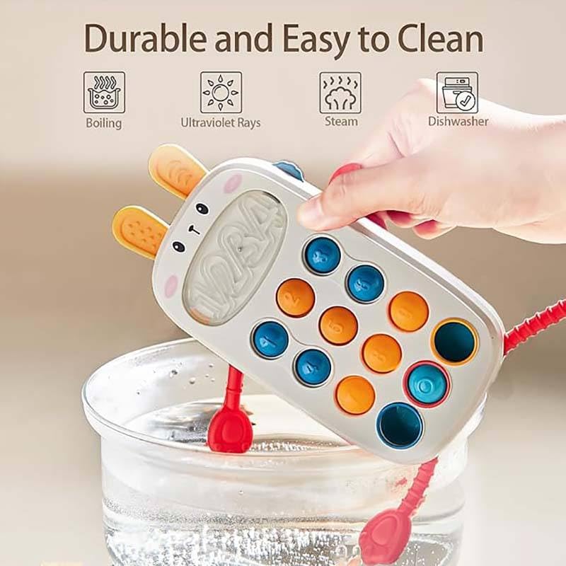 Image of Cable World 8 in 1 Montessori Pull String for Toddlers (1+ Years) | Rabbit Shape Sensory Activity Toy with Pop It Buttons, Sliding Game & Fine Motor Skill Development | Travel Toy for Kids