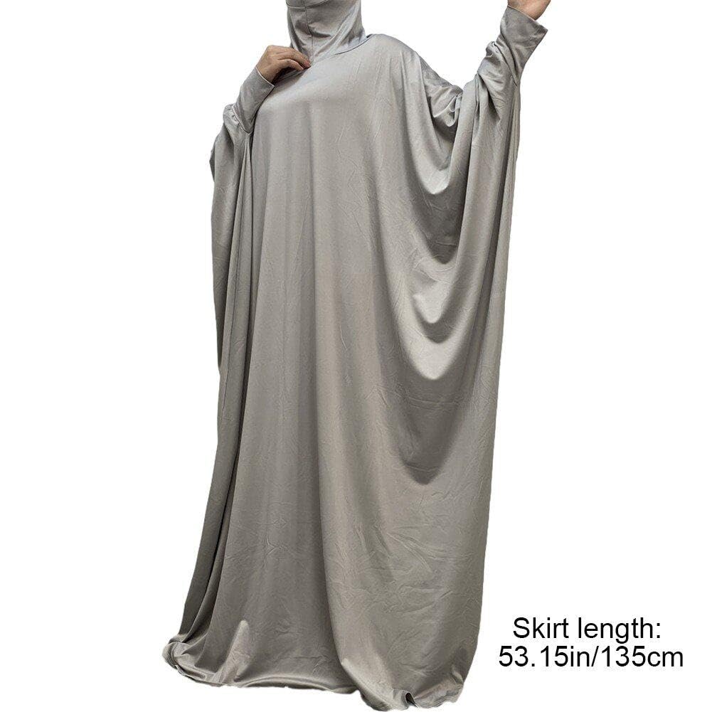 Musulmán de una pieza oración Hijab vestido Dubai modesto Abaya mujeres cubierta Jilbab Niqab Islam completo con capucha Jilbab Ramadán regalo