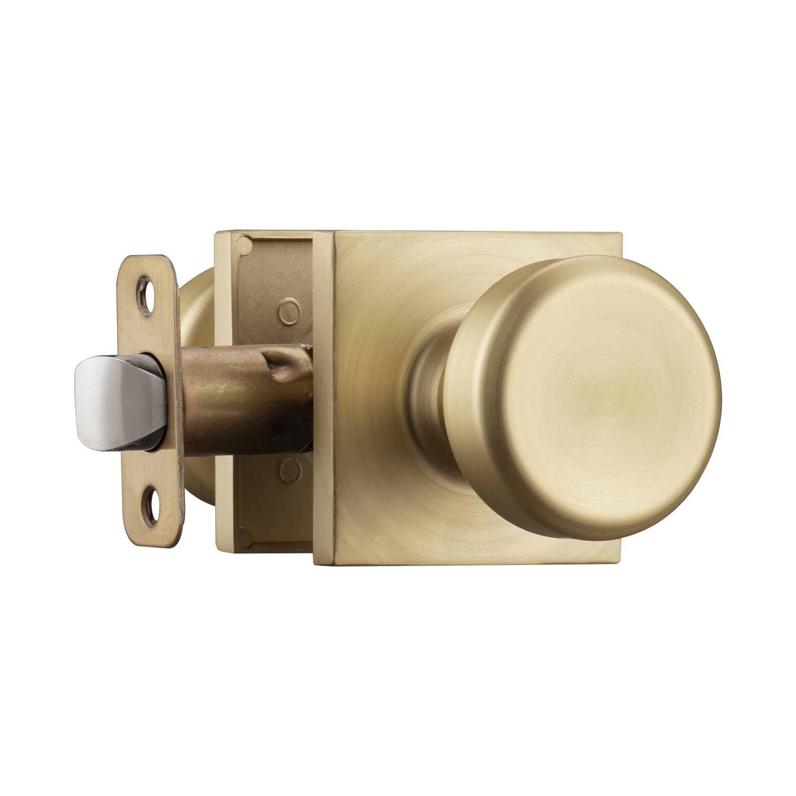Brushed Gold Door Knobs - 6 Pack with Lock -12