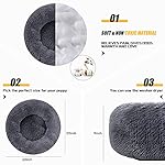 Kimpets Dog Bed Calming Dog Beds for Small Medium Dogs - Round Donut Washable Dog Bed, Anti-Slip Faux Fur Fluffy Donut Cuddler Anxiety Cat Bed(20") - Image 5