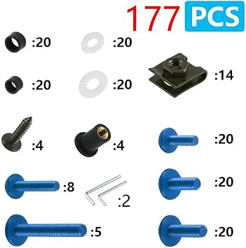 177pcs Motorcycle Full Fairing Bolts Kit Fastener Clips Screw Nuts Kit for F650GS F 650 GS 2000-2012