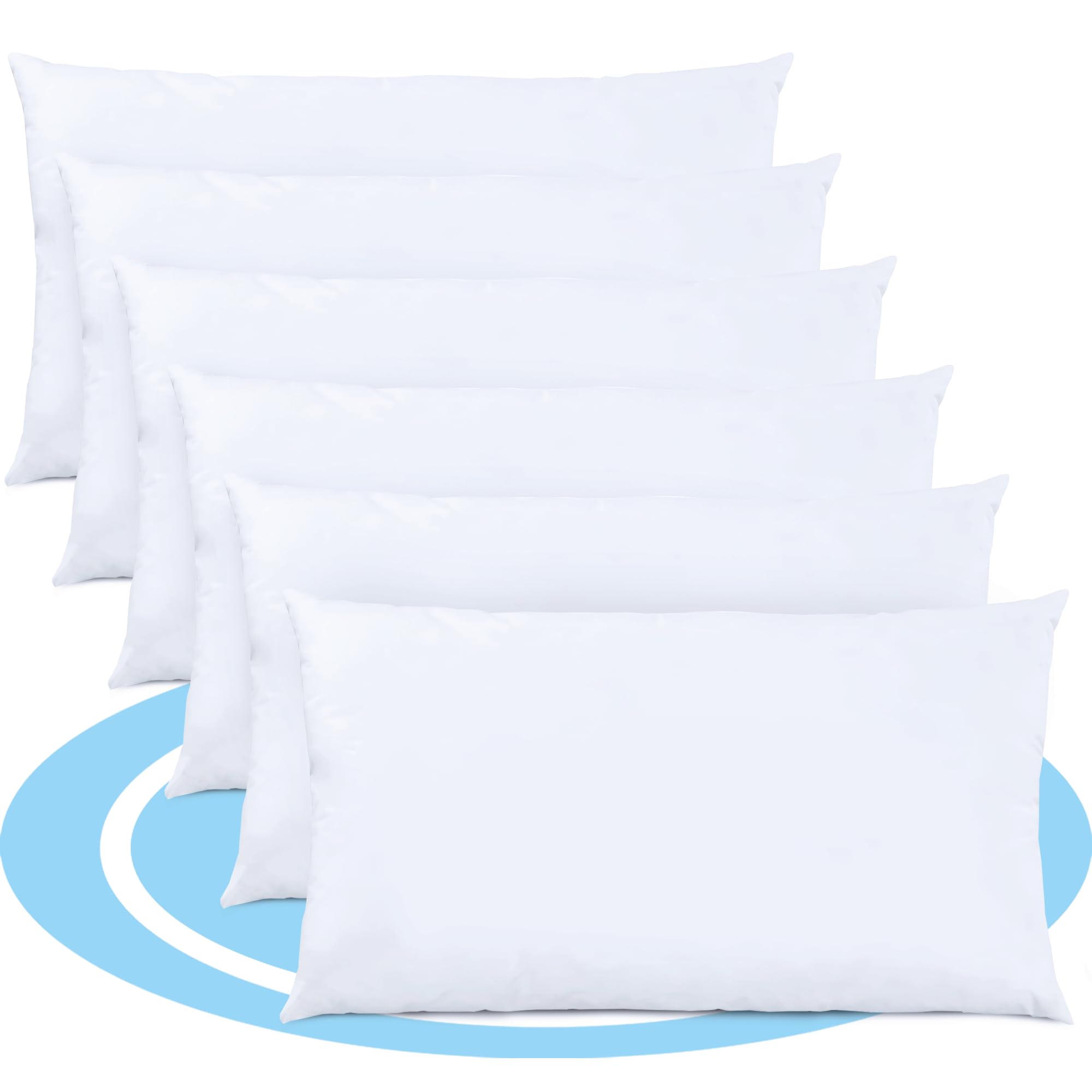 Relleno de Cojín de Fibra Hueca Siliconada de Alta Recuperación, Indeformable, Suave, Mullido, Antialérgico, Antipolillas, Cojín para Sofá o Cama para Casa, 6 Cojines 50 x 70 cm