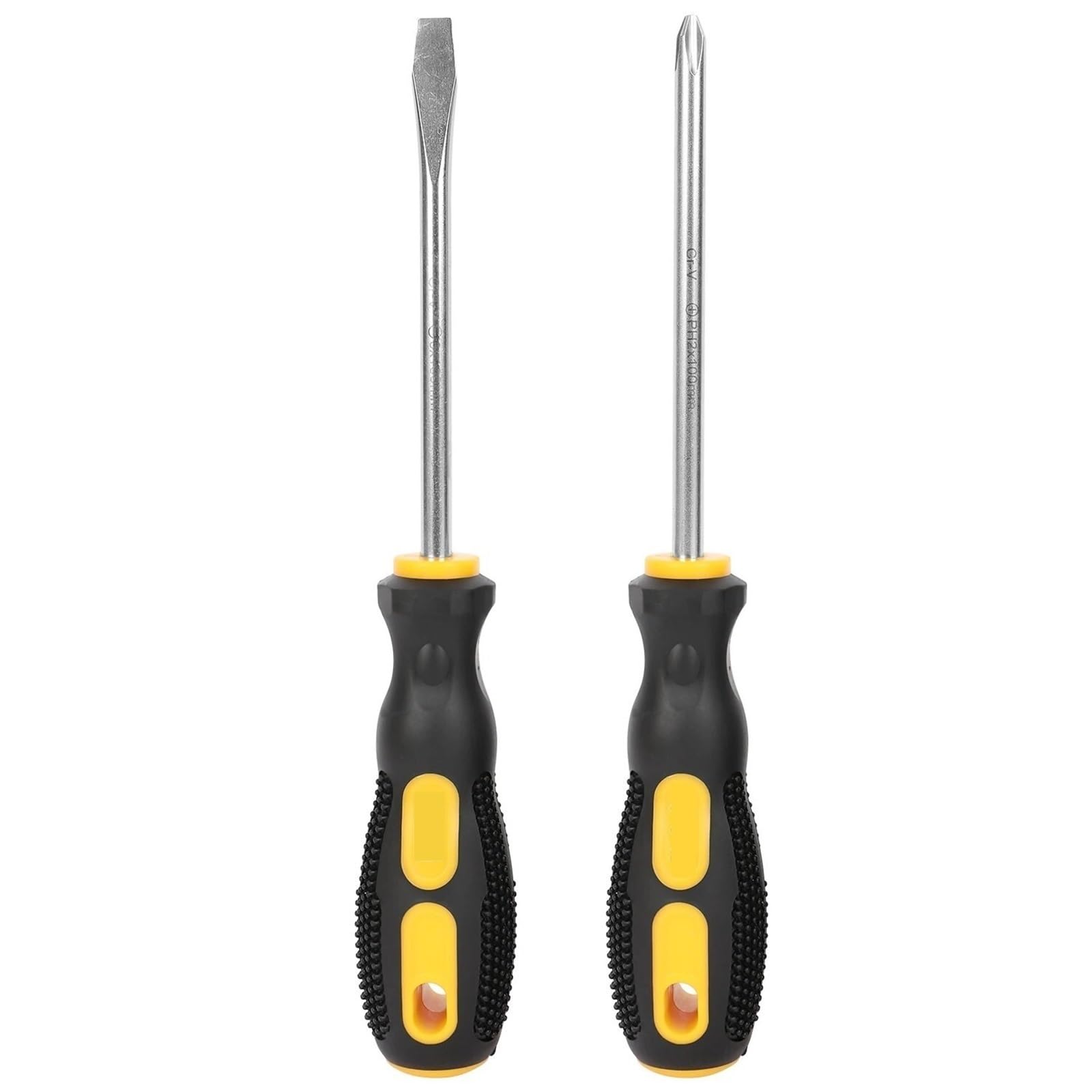 Eretyret One Color 2 Pieces Magnetic Screwdriver Flat Head Phillips Household Tool Set Handle Multipurpose Detachable Easy To Carry