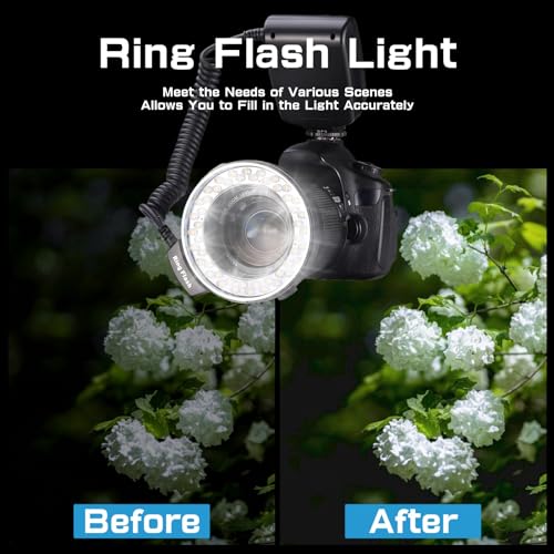Flash Annulaire Macro LED à écran LCD et 7 niveaux d'intensité