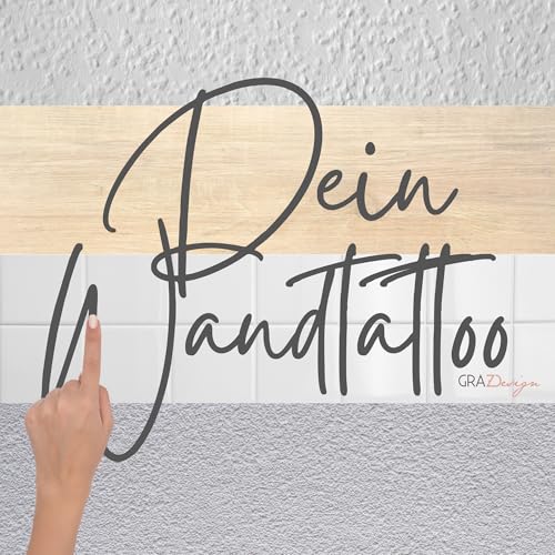 GRAZDesign Wandtattoo Flur Herzlich Willkommen Spruch, Schmetterlinge für Eingang, Wand Deko selbstklebende Klebefolie, Wohnzimmer, 68x30cm, 070 schwarz