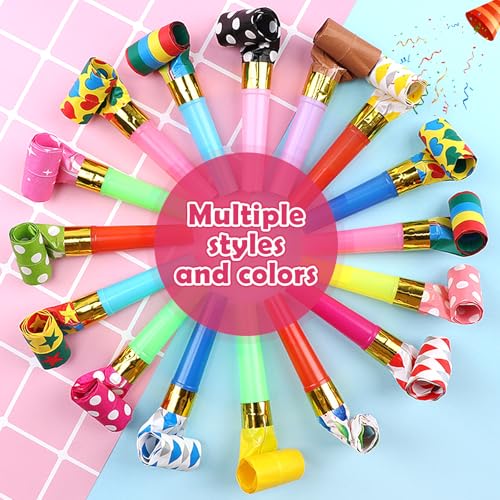 FAELNK Pfeife Geburtstag Kinder Party Bläser Mehrfarbig Spielzeug Horn Pfeife 25 Stück für Geburtstagsfeier Kinder Bankett Graduierung zufällige Farben (25 Stück)