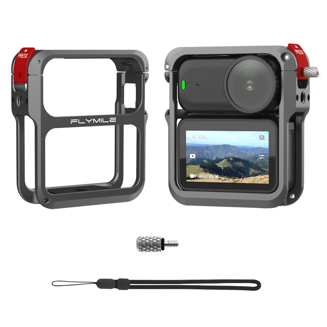 Osmo Nano Cage for DJI, Multifunction Protective Frame Case for DJI OSMO Nano Accessories, Aluminum Alloy with Quick Release Mount Adapter, Cold Shoe and 1/4 Thread for Vlog, Biking,Travel Shooting