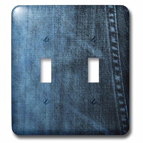 Interrupteur bleu texture denim cool 3dRose Lsp_32502_2 pour décoration maison - 2
