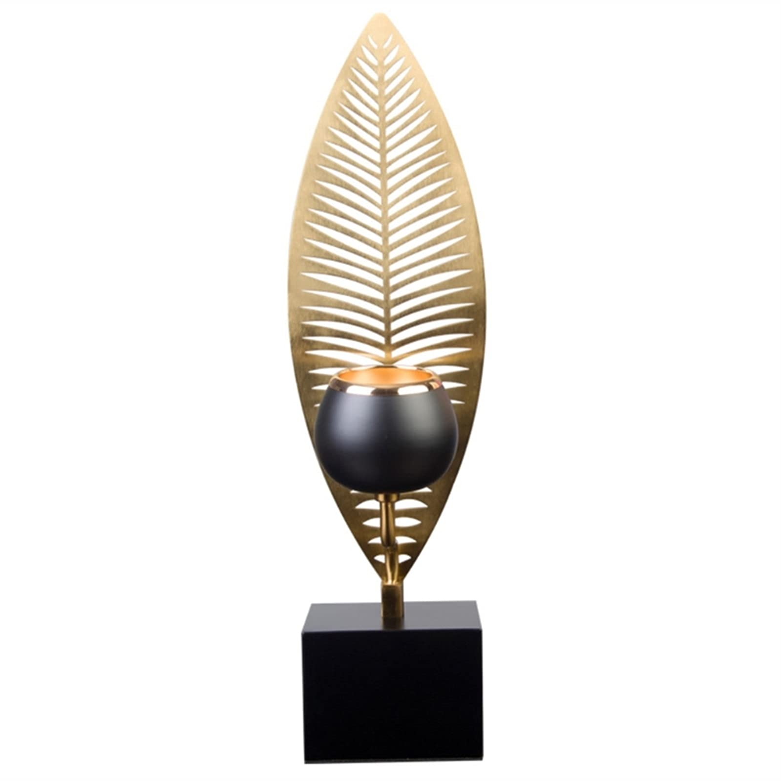 Bougeoir pour chandelier conique en fer forgé rétro avec motif de feuilles