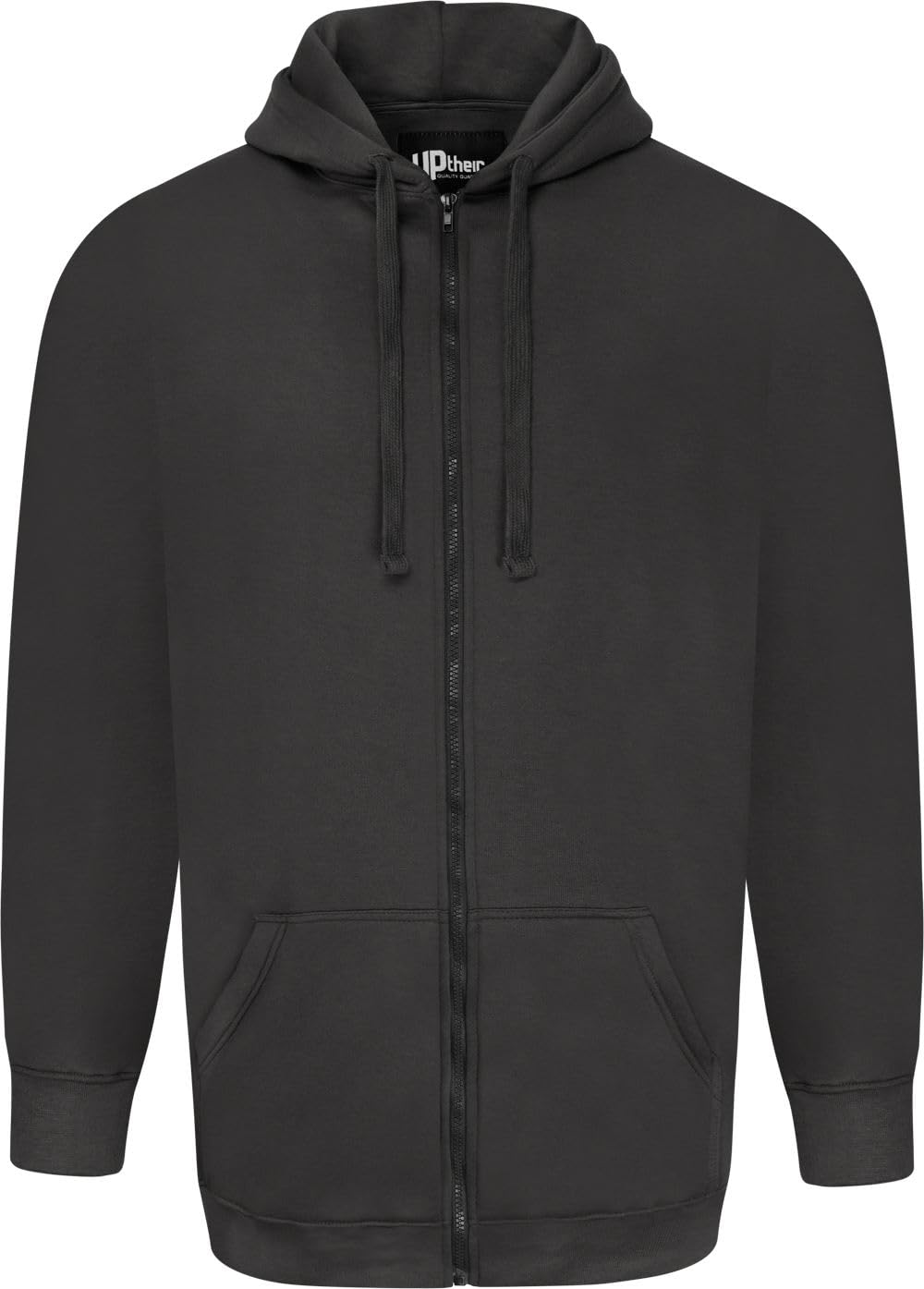 Uptheir Mens Road Full Zip Fleece Backed Hoodie - Grey - 7XL