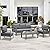 Wisteria Lane Aluminum Outdoor Patio Furniture Set, Modern Patio Conversation Sets, Outdoor Sectional Metal Sofa with 5 Inch Cushion and Coffee Table for Balcony, Garden, Dark Grey