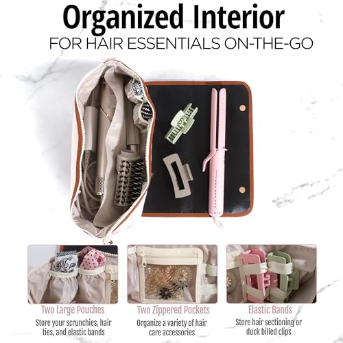 Bolso de viaje con tapete resistente al calor para herramientas de cabello miniatura 3