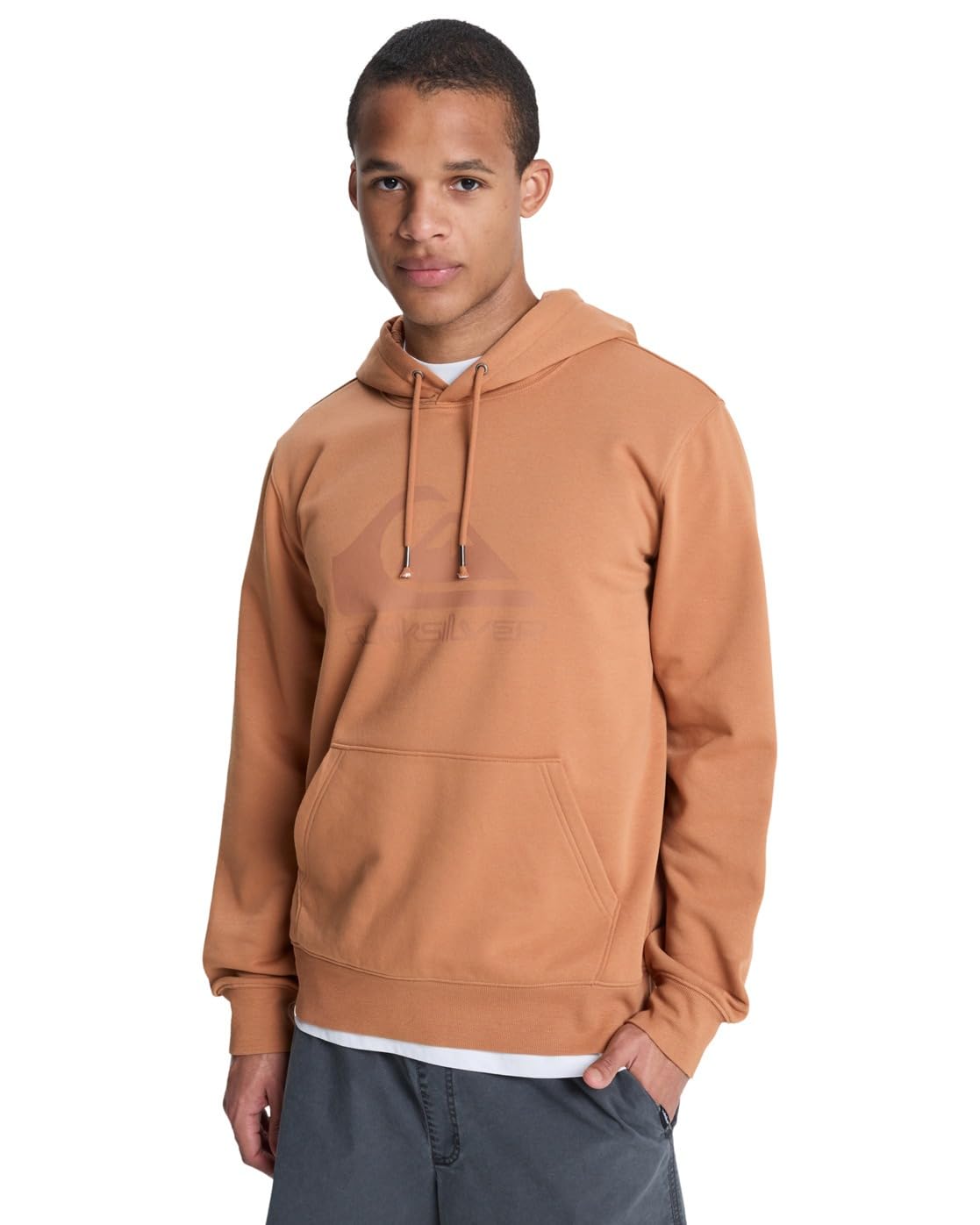 Quiksilver Men's Marron Hooded Sweatshirt Comp Logo