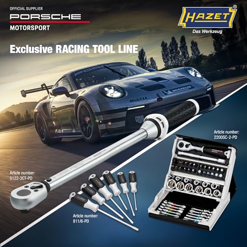 Image of HAZET(ハゼット) Smart Case Socket Wrench Set 50-Piece Set Ratchet Handle Socket & Bit 1 /4 Inch Automotive Maintenance DIY Work Tools with Storage Case for Mechanics 【Japan Official Import】 2200SC-2-PD