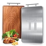 Titanium Cutting Boards For Kitchen,Ebony Wood Cutting Board,Double Sided Metal Chopping Board With Handle And Juice Groove, Idea Kitchen Appliances For Meat And Charcuterie