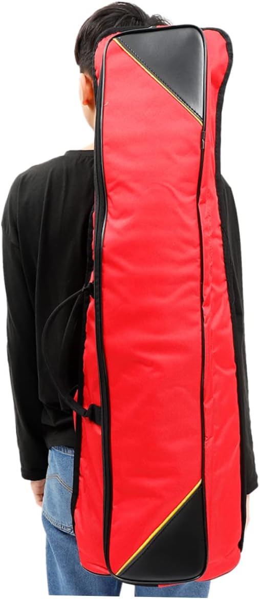 GALPADA Portable Trombone Carrying Case Oxford Cloth Bag Thickened Pouch Red Musical Instrument Case for Beginners