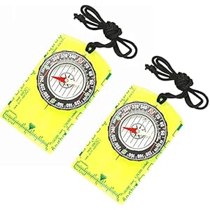 Fengshunte Orienteering Lot de 2 boussole multifonction en acrylique Vert