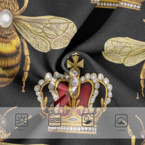 Cotton Toddler Underwear Custom Bees Royal Crowns Black Panties for Girl Durable Undies Kids Briefs 2t3