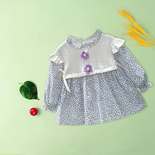 Elegante vestido floral para meninas, estilo ocidental, terno infantil, vestido de princesa, primave