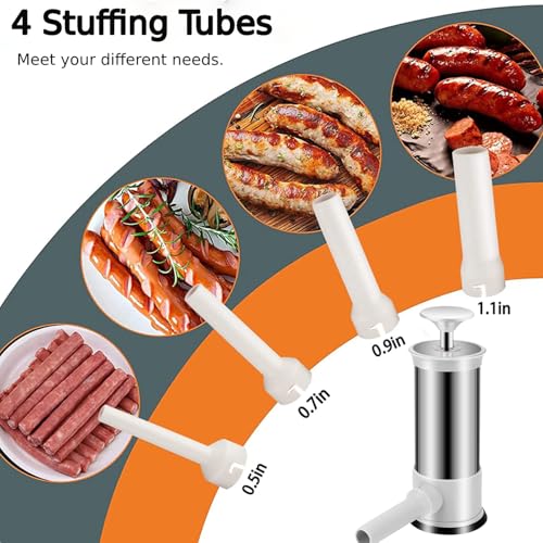 Machine à saucisses verticale en acier inoxydable avec 4 tubes de farce - 4