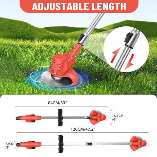 Metal Blade Cordless Strimmer with 10 Metal Blades and 2 Saw Discs - Image 3