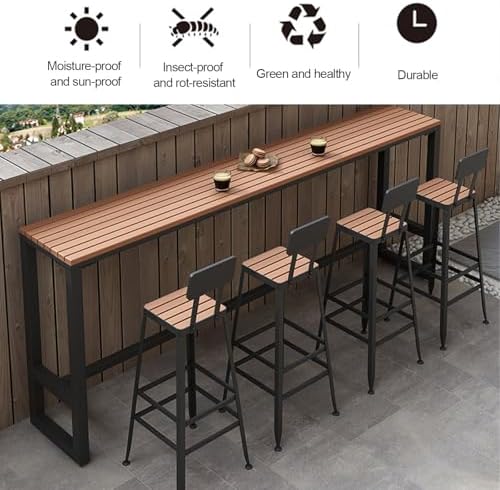 Industrial Rectangular Narrow Bar Table, Counter Height Dining Table for Modern Homes, Kitchen & Bistro Use, 15.7"x63" - Stylish Bar Unit, No Stools Included