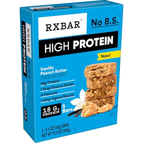 RXBAR High Protein Bars, 18g Protein, Gluten Free, Protein Snacks, Vanilla Peanut Butter (6 Boxes, 30 Bars) - image 8