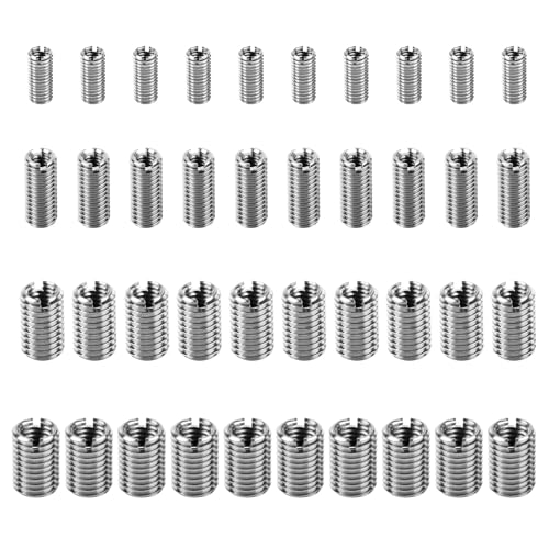 40 Pcs Helicoil Thread Repair Kit M2 M3 M4 M5 M6 M8 M10, Stainless Steel Helicoil Thread Repair Insert KitThread Adapters Sleeve Reducing NutsThread Inserts Kit for Metal Plastic Processing Industry