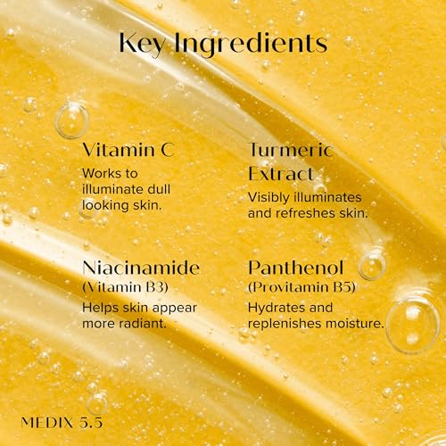 Image of MEDIX Radiant Glow Vitamin C Body Wash W /Niacinamide | Citrus Scented Gentle Body & Face Cleanser For Women, Men, Dry Skin, & Smoother-Looking Skin | Removes Dirt, Oil, & Impurities, 3PC Travel Size