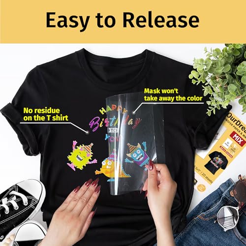 Image of TransOurDream Heat Transfer Paper for Dark Fabric (10+10 Sheets,8.5 inchx11 inch) Printable HTV Vinyl for Inkjet Printer, Iron on Transfers for Tshirts