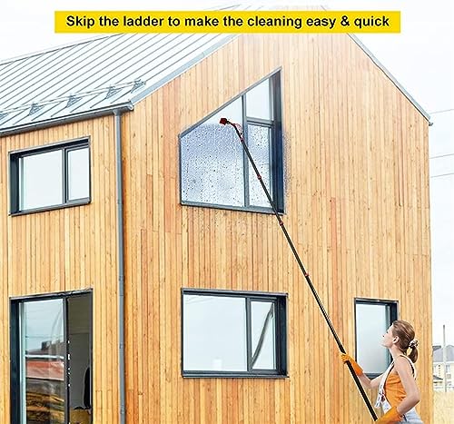 Perche de nettoyage de vitres extensible 5,4 m avec brosse à eau