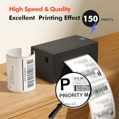 Image of Shipping Label Printer, Wireless 4x6 Label Printer for Shipping Packages & Small Business, Compatible with iPhone & Android, Windows & Mac, Bluetooth &USB Widely Used for Amazon, Shopify, USPS